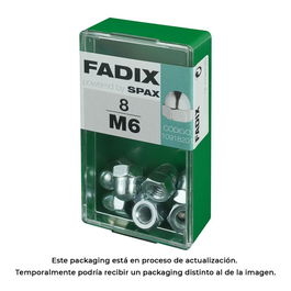 Fadix 10918201 Tuerca Ciega Zinc M 6 Caja 8 Unidades Acero Cincado DIN 1587