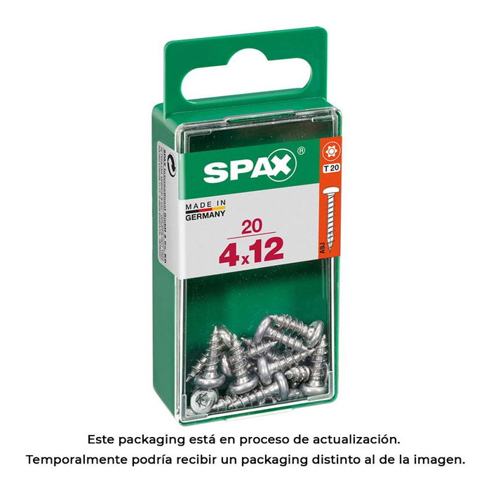 Spax Tornillo Madera Cab. Redonda Wirox 4,0x12mm Caja 20 Unid. 4201010400121