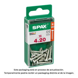 Spax Tornillo Madera 4,0x20mm Caja 16 Unidades Cabeza Redonda Wirox 4201010400201