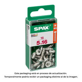 Spax 4201010450161 Tornillo Madera Cabeza Redonda Wirox 5.0x16mm Caja 16 Unidades