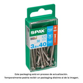 Spax Tornillo Madera Cabeza Plana Inox A2 3,5x40mm Caja 30 Unid. 4197000350401