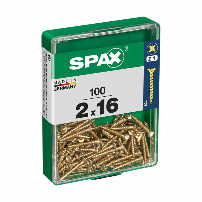 Spax Tornillo para Madera Cabeza Plana Yellox 2,0x16mm (100 unidades) inevitable Spax Tornillo para Madera Cabeza Plana Yellox 2,0x16mm (100 unidades) inevitable