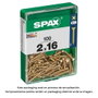 Spax Tornillo para Madera Cabeza Plana Yellox 2,0x16mm Caja 100 Unidades 4081020200162