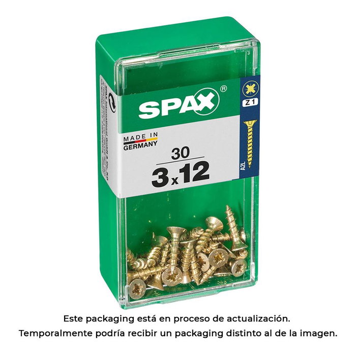 Spax Tornillo madera cabeza plana Yellox 4081020300121 3,0 x 12 mm 30 Unidades Spax Tornillo madera cabeza plana Yellox 4081020300121 3,0 x 12 mm 30 Unidades