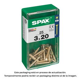 Spax Tornillo Madera 4081020300201 Cabeza Plana Yellox 3,0x20mm Caja 25 Unid.