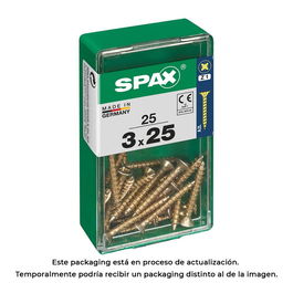 Spax 4081020300251 Tornillo Madera Acero Cabeza Plana Yellox 3,0x25mm Caja 25 Unid.