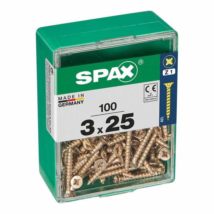 Spax Tornillo para Madera 3,0x25mm Cabeza Plana Yellox (100 unidades) inevitable Spax Tornillo para Madera 3,0x25mm Cabeza Plana Yellox (100 unidades) inevitable