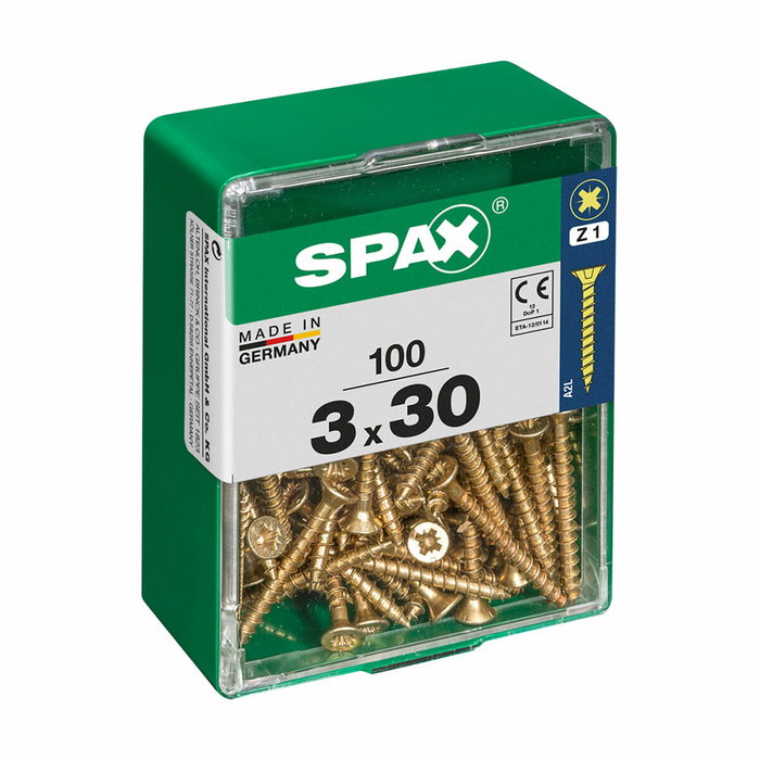 Spax Tornillo para madera cabeza plana Yellox 3,0x30mm (100 unidades) inevitablemente Spax Tornillo para madera cabeza plana Yellox 3,0x30mm (100 unidades) inevitablemente