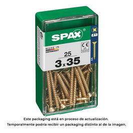 Spax Tornillo Madera 4081020300351 Cabeza Plana Yellox 3,0x35mm Caja 25 Unidades