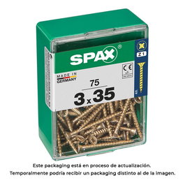 Spax Tornillo Madera Cabeza Plana Yellox 3,0x35mm Caja 75 Unid. 4081020300352