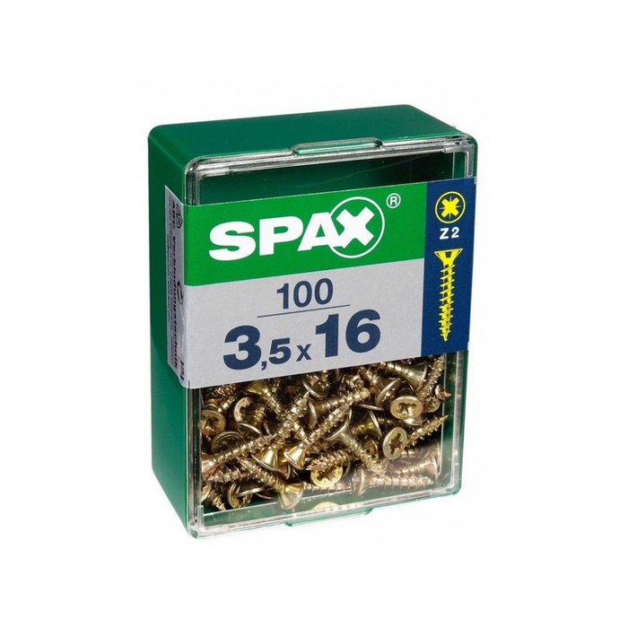 Spax Tornillo para Madera Cabeza Plana Yellox 3,5x20mm (100 unidades)