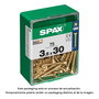 Spax 4081020350302 Tornillo Madera Cabeza Plana Yellox 3,5x30mm Acero Caja 75 Unidades