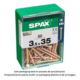 Spax Tornillo Madera Cabeza Plana Yellox 3,5x35mm 50 Unidades Referencia 4081020350352