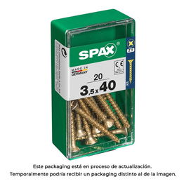 Spax Tornillo Madera Cabeza Plana Yellox 3.5x40mm Caja 20 Unid. 4081020350401