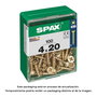 Spax 4081020400202 Tornillo Madera Cabeza Plana Yellox 4,0x20mm Caja 100 Unid.