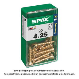 Spax Tornillo madera cabeza plana Yellox 4,0x25mm 4081020400251 Caja 20 Unid.