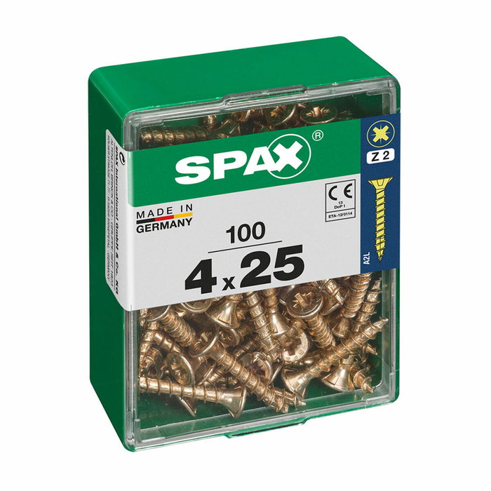 Spax Tornillo para Madera Cabeza Plana Yellox 4,0x25mm (100 unidades) SKU S7913887 Spax Tornillo para Madera Cabeza Plana Yellox 4,0x25mm (100 unidades) SKU S7913887