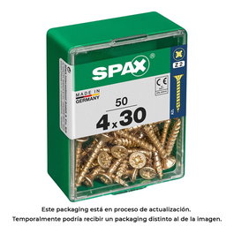 Spax Tornillo Madera Cabeza Plana Yellox 4,0x30mm Caja 50 Unidades 4081020400302