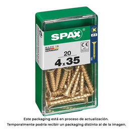 Spax Tornillo Madera Cabeza Plana Yellox 4.0x35mm Caja 20 Unidades Referencia 4081020400351