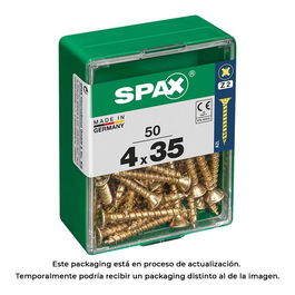 Spax Tornillo Madera Cabeza Plana Yellox 4,0x35mm 50 Unidades 4081020400352