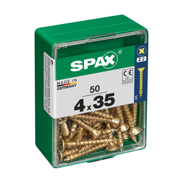 Spax Tornillo para Madera Cabeza Plana Yellox 4,0x35mm (50 unidades)