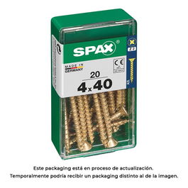 Spax 4081020400401 Tornillo Madera Cabeza Plana Yellox 4,0x40mm Caja 20 Unidades Acero