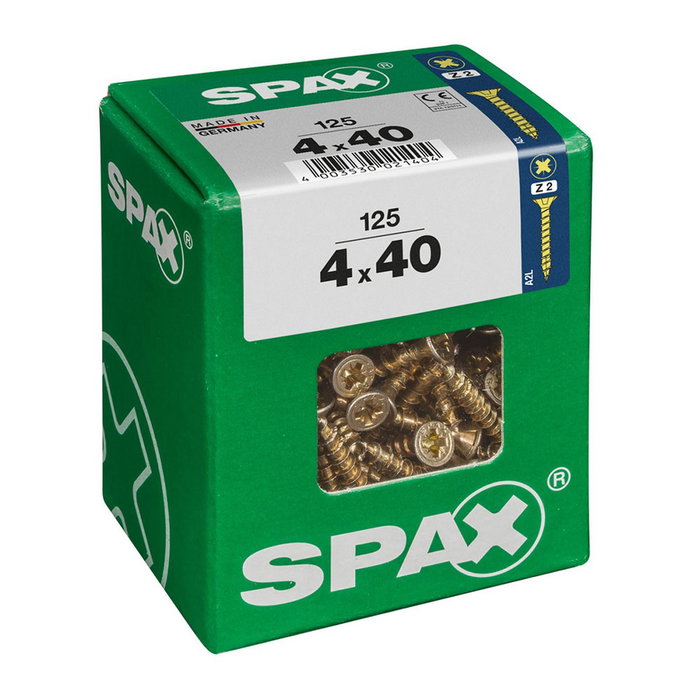 Spax Tornillo para madera Yellox cabeza plana 4,0x40mm (125 unidades)​