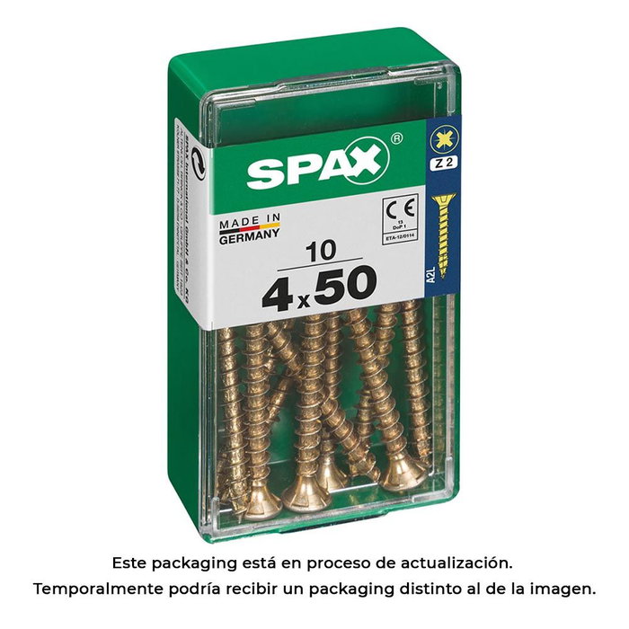 Spax Tornillo madera cabeza plana Yellox 4.0x50mm 10 Unidades 4081020400501 Spax Tornillo madera cabeza plana Yellox 4.0x50mm 10 Unidades 4081020400501