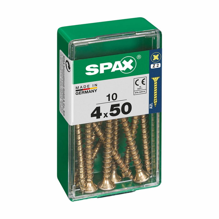Spax Tornillo para madera Yellox cabeza plana 4,0x50mm (10 unidades) SKU 4081020400501