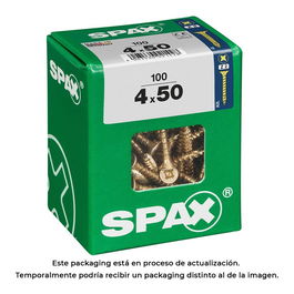Spax Tornillo Madera 4081020400507 Cabeza Plana Yellox Acero 4,0x50mm Caja 100 Unidades