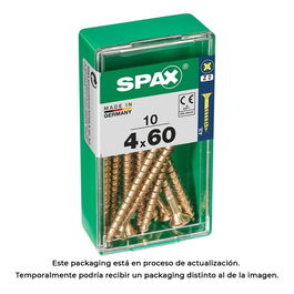 Spax 4081020400601 Tornillo para Madera Cabeza Plana Yellox 4,0x60mm Caja 10 Unidades