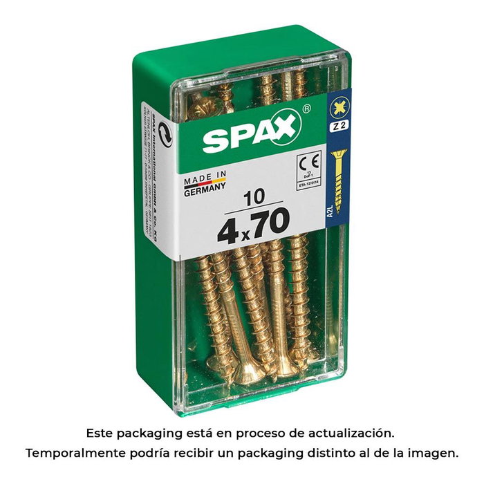 Spax Tornillo Madera Cabeza Plana Yellox 4,0x70mm Caja 10 Unidades 4081020400701 Spax Tornillo Madera Cabeza Plana Yellox 4,0x70mm Caja 10 Unidades 4081020400701