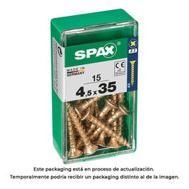 Spax Tornillo Madera Cabeza Plana Yellox 4,5x35mm 15 Unidades 4081020450351