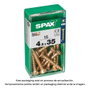 Spax Tornillo para madera 4,5x35mm cabeza plana yellox (15 unidades)माही