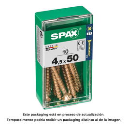 Spax 4081020450501 Tornillo Madera Cabeza Plana Yellox 4,5x50mm Caja 10 Unidades