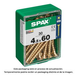 Spax 4081020450602 Tornillo para Madera Cabeza Plana Yellox 4,5x60mm Acero Caja 30 Unidades
