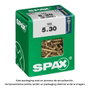 Spax Tornillo Madera Cabeza Plana Yellox 4081020500307 5,0x30mm Caja 125 Unidades Acero