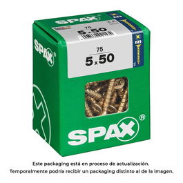 Spax Tornillo Madera Yellox 4081020500507 Caja 75 Unidades 5.0x50mm Cabeza Plana Acero Universal