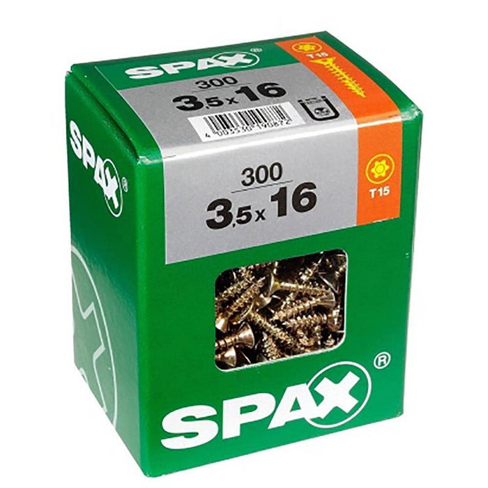 Spax Tornillo para madera 5,0x50mm Cabeza Plana Yellox, 75 uds. 