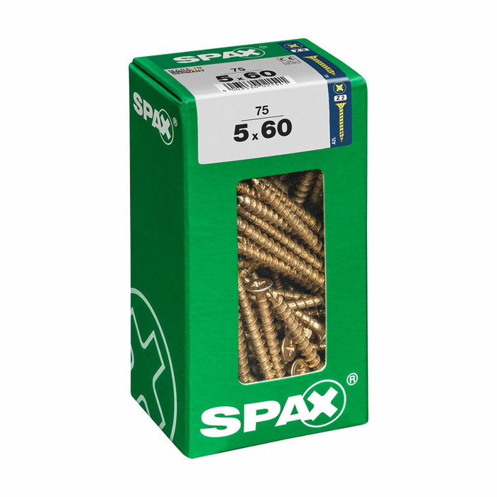 Spax Tornillo para madera 5,0x60mm cabeza plana Yellox (75 unidades) inevitable