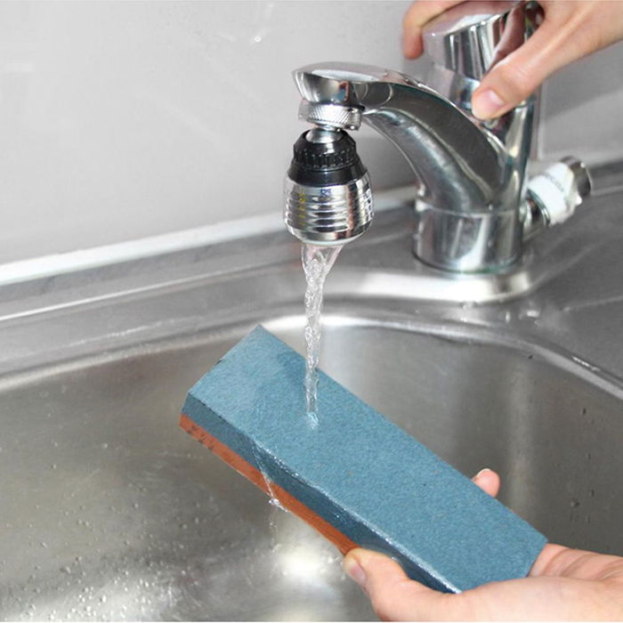 Nirosta Piedra de Afilar Cuchillos Cerámica Doble Cara Gruesa/Fina Base Antideslizante 190 x 60 mm