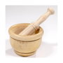 Fackelmann Profesional Mortero de madera Nature de 14 cm con maza