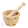 Fackelmann Profesional Mortero de madera con maza ø14 cm, Madera de Abedul, Nature