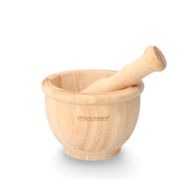 Fackelmann Profesional Mortero de madera Nature de 14 cm con maza