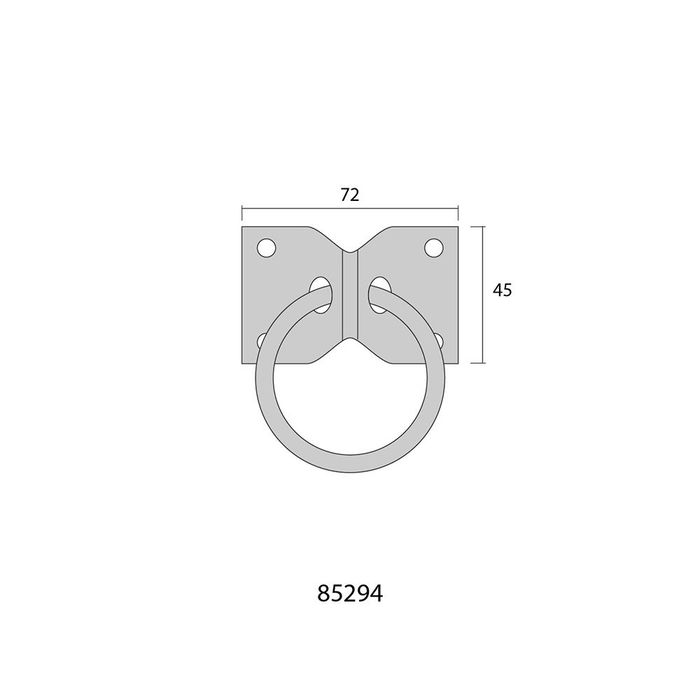 Edm Anillas Aparca Perros con Placa 70x45mm Negras Pack 2 Unidades