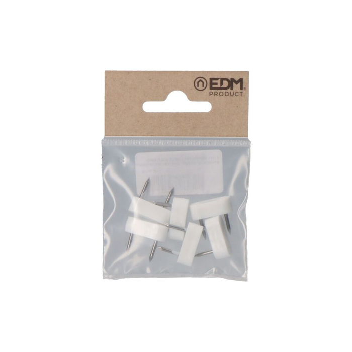 Edm Pack 6 uds. Tope Armario 2 Puntas 7x18mm Blanco