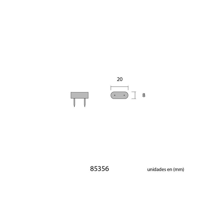 Edm Pack 6 uds Tope Armario 2 puntas 7x18mm Marrón