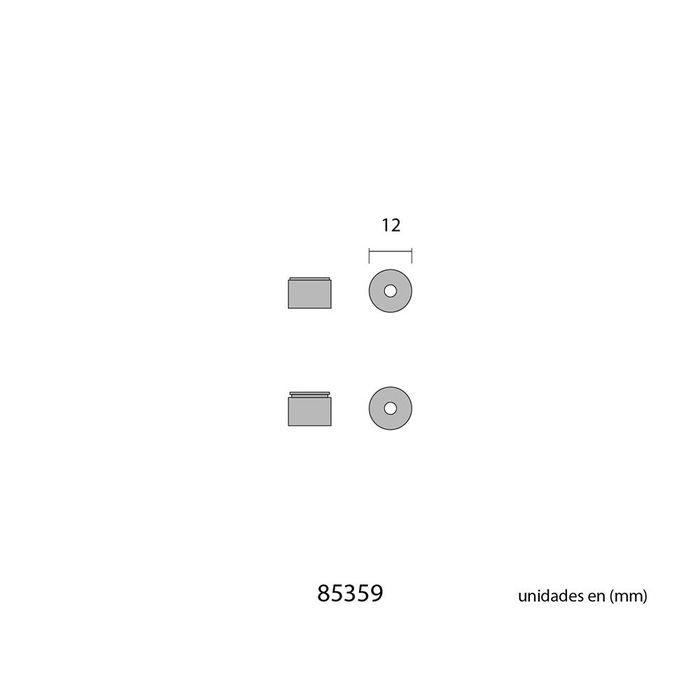 Edm Soporte Barra Armario ø12 mm Níquel Pack 2 Unidades