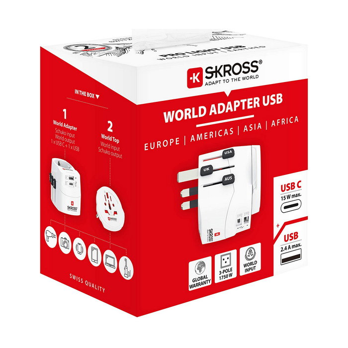 Skross Set 2 multi adaptadores de viaje 1302472