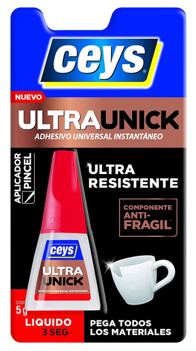 CEYS Adhesivo Instant Ultraunik Líquido con Pincel 5 g CEYS Adhesivo Instant Ultraunik Líquido con Pincel 5 g
